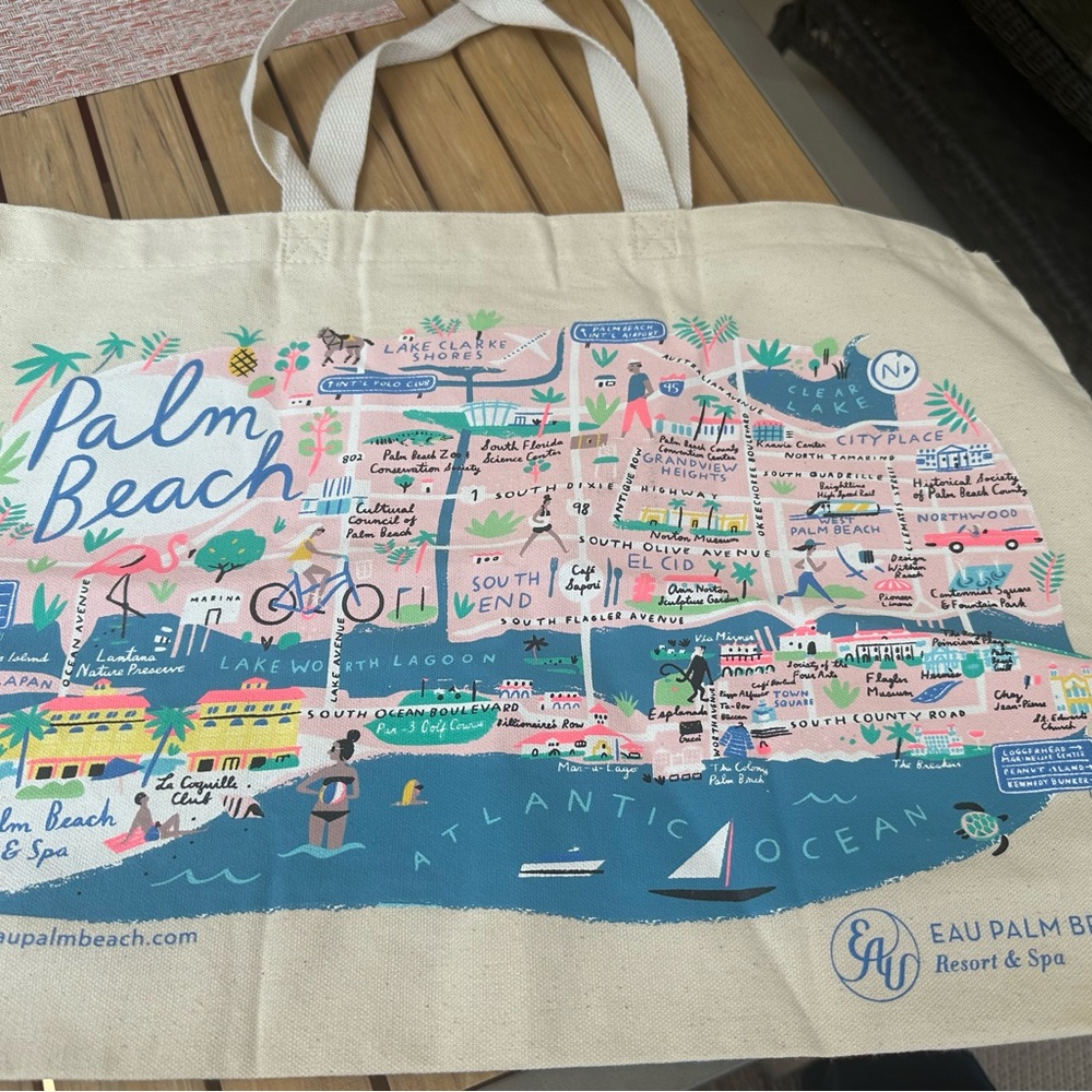 Eau Resort and Spa Palm Beach Tote Bag NWOT